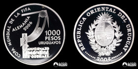 Uruguay. 1.000 Pesos 2004. Conmemorativa: Copa Mundial de Futbol de 2006 - Mundial de Uruguay 1930.