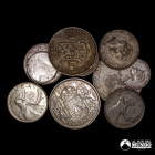 Lote de once monedas mundiales de plata a clasificar. Siglo XX.
