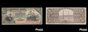 Argentina, Banco Provincial de Cordoba. 5 Pesos. 1889.
