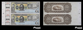 Chile, Banco de Curico. Pliego de 20 Pesos. 1888.