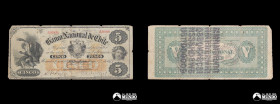 Chile, Banco Nacional de Chile. 5 Pesos. 1878.