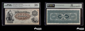Chile, Banco del Pobre. 10 Pesos. 1876.