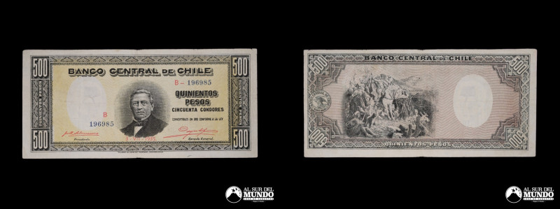 Chile. Banco Central. 500 Pesos / 50 Condores, 3 - VII - 1935. Subercaseaux - Me...