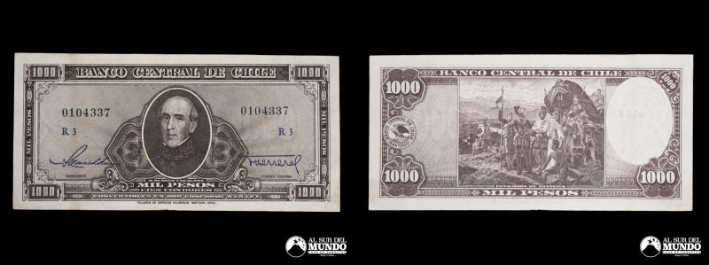 Chile. Banco Central. 1.000 Pesos 1947 - 1959. Maschke - Herrera. P#116 (XF)

...