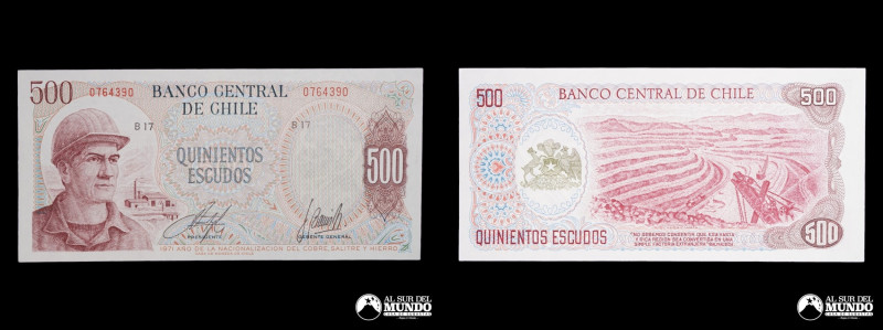 Chile. Banco Central. 500 Escudos 1971 Inostroza - Barrios P#145 (UNC)

Estima...