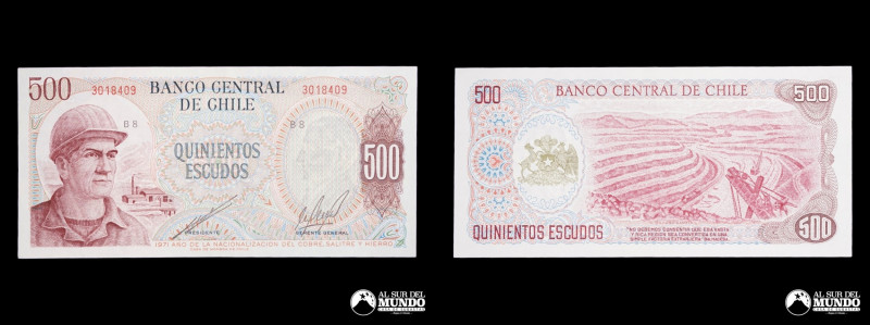 Chile. Banco Central. 500 Escudos 1971 Cano - Molina P#145 (XF)

Estimate: USD...