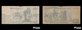 Chile, billete politico. Partido Socialista de Chile. Valor facial: 1.000. C. 1987. "Democracia ahora".