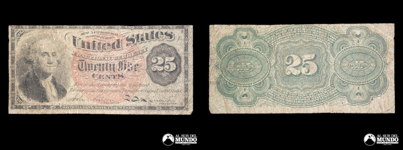 Estados Unidos. Republica Federal. 25 Centavos 1863. P#118 (F)

Estimate: USD ...