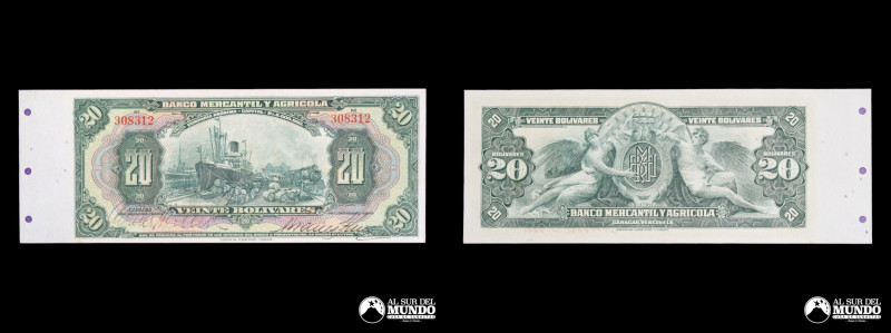 Venezuela. Banco Mercantil y Agricola. 20 Bolivares 1927. P#S232 (UNC)

Estima...
