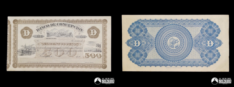 Chile. Bancos Particulares. Banco De Concepcion. 500 pesos 18xx. SPN (XF+) Nota:...
