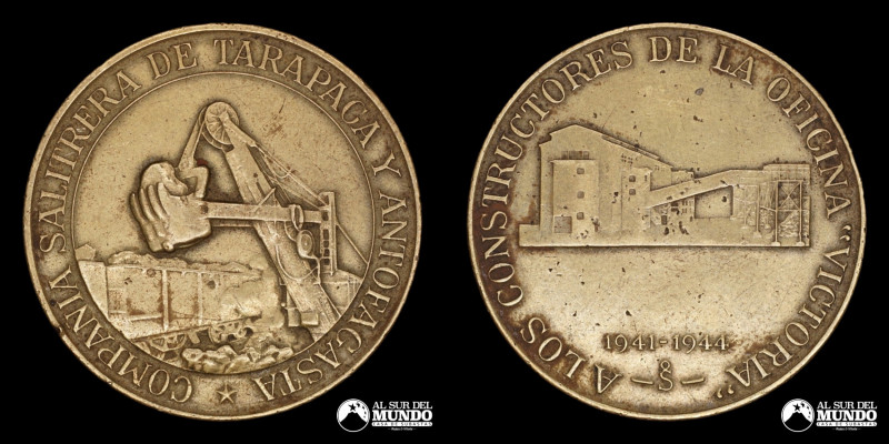 Chile. Medalla Conmemorativa. A los Constructores de la Oficina "Victoria" 1941 ...