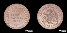 Chile. Medalla: El pueblo de Santiago a la Guardia Nacional. 1898.