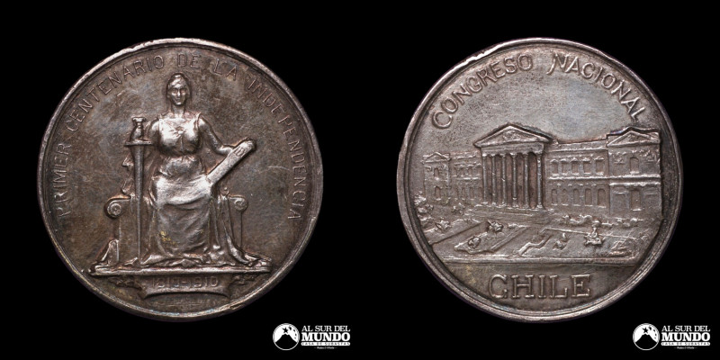 Chile. Medalla Primer Centenario de la independencia (1810-1910). Congreso Nacio...