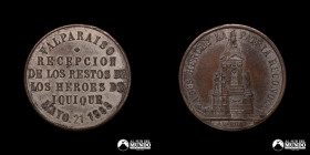 Chile. Medalla: Recepcion de los restos de los heroes de Iquique. 1888.