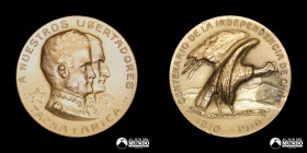 Chile. Medalla: Tacna y Arica a los Libertadores en el centenario de la Independencia (bronce dorado). 1910.