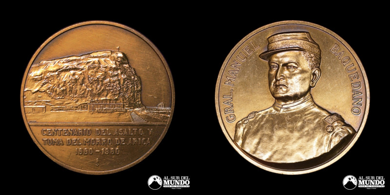 Chile. Medalla Centenario del asalto y Toma del Morro de Arica (1880-1980). Gene...