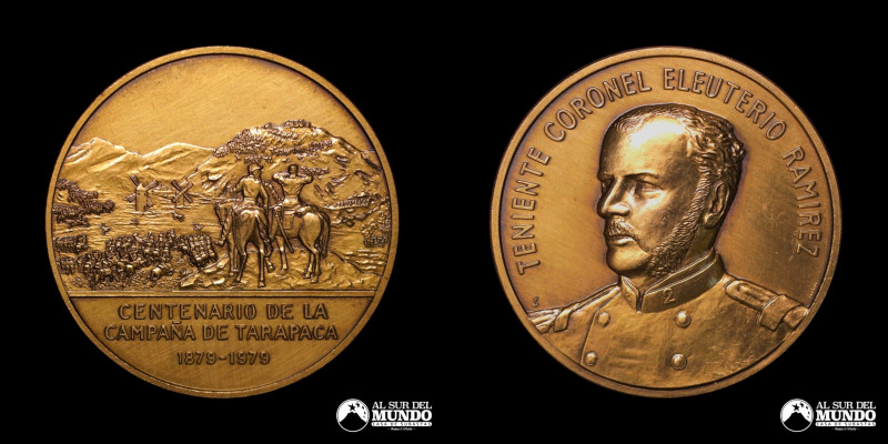 Chile, ceca de Santiago. Medalla: Centenario de la Campaña de Tarapaca. Teniente...