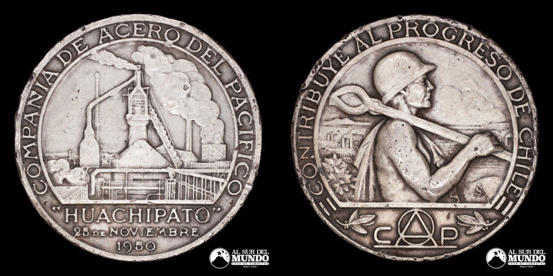 Chile. Medalla Conmemorativa. Compañia De Aceros Del Pacifico." Huachipato" 25 d...