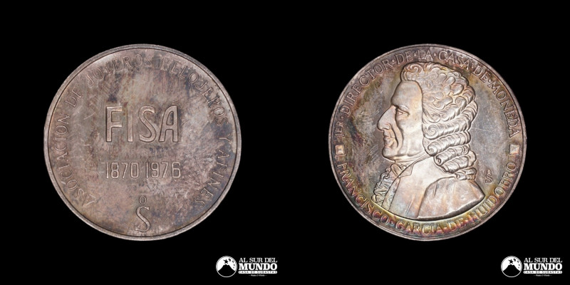 Chile. Medalla. Fisa 1976. Asociacion de joyeros relojeros y afines / 1er Direct...