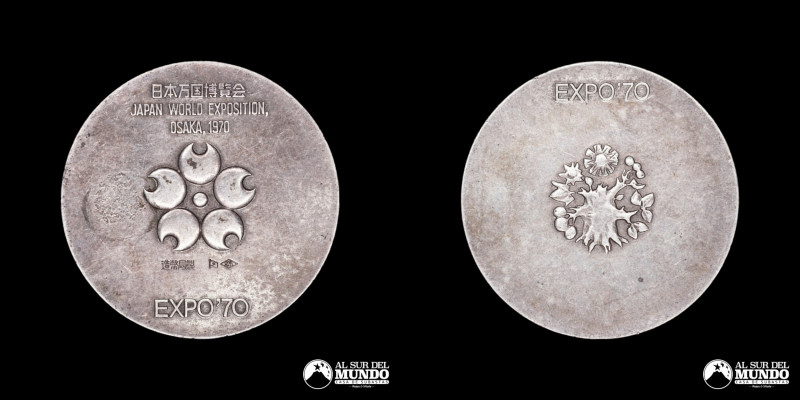 Japon. Medalla Conmemorativa. World Exposition Osaka, 1970. Plata .925. 34 mm. 1...