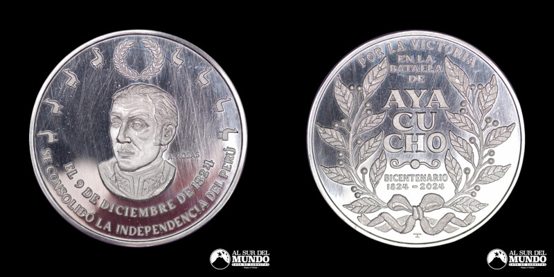 Peru. Medalla conmemorativa Bicentenario de la Batalla de Ayacucho. Grabador:; A...