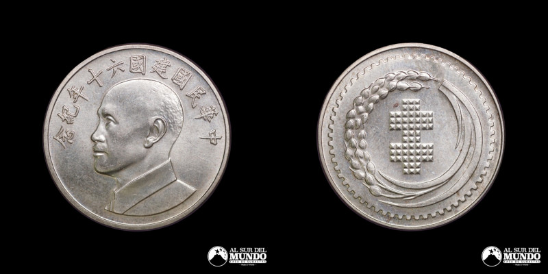 Taiwan. Medalla. 60 aniversario de la fundacion de la Republica de China 1971. A...