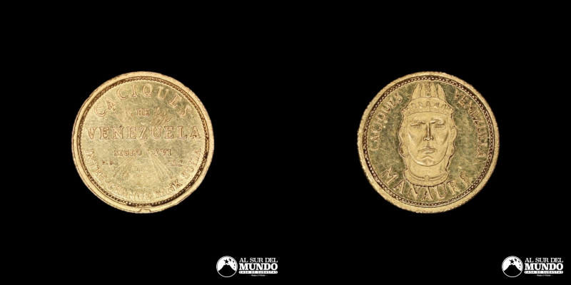 Venezuela. Medalla: Caciques de Venezuela - Manaure. Oro 900; 1,42 g. XF (limpia...