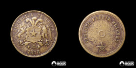 Chile. Boton tipo perilla con escudo de Chile. 1878.