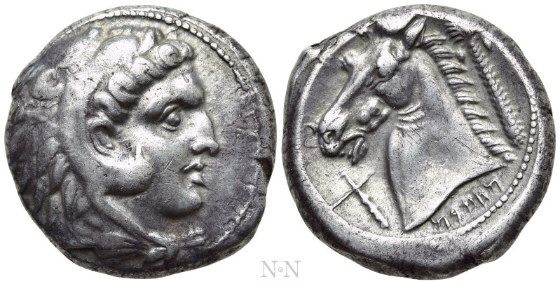 SICILY. Entella. Punic Issues. Tetradrachm (Circa 300-289 BC).

Obv: Head of H...