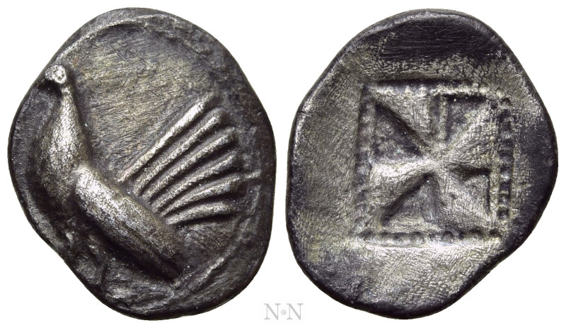 SICILY. Himera. Obol (Circa 530-520 BC).

Obv: Hen standing left.
Rev: Incuse...