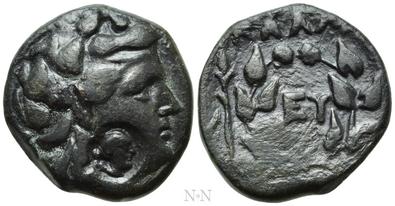 MOESIA. Kallatis. Ae (3rd-2nd centuries BC). 

Obv: Head of Dionysos right, we...