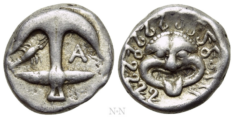 THRACE. Apollonia Pontika. Drachm (Late 5th-4th centuries BC). 

Obv: Upright ...