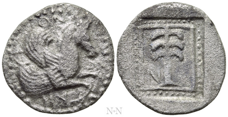 TROAS. Skepsis. Drachm (Circa 4th century BC). 

Obv: ΣKHΨIΩN. 
Forepart of P...