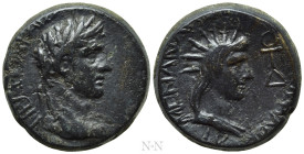 LYDIA. Tripolis. Tiberius (14-37). Ae. Menandros Metrodorou, philokaisar for the fourth time