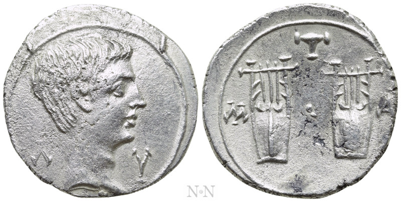 LYCIA. Lycian League. Augustus (27 BC-14 AD). Drachm. Masicytes. 

Obv: Λ - V....