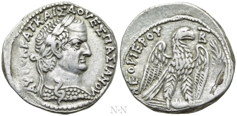 SELEUCIS & PIERIA. Antioch. Vespasian (69-79). Tetradrachm. Dated “New Holy Year...