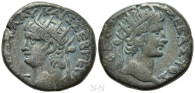 EGYPT. Alexandria. Nero,with Divus Augustus (54-68). BI Tetradrachm. Dated RY 13 (66/7)