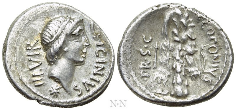 Q. SICINIUS & C. COPONIUS (49 BC). Denarius. Military mint in the East, moving w...