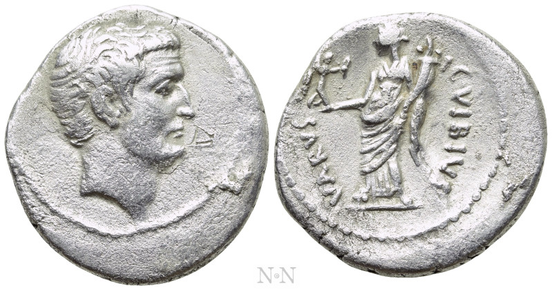 MARK ANTONY. Denarius (42 BC). Rome. C. Vibius Varus, moneyer. 

Obv: Bare hea...