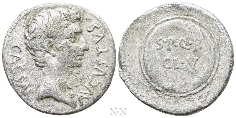 AUGUSTUS (27 BC-14 AD). Denarius. Uncertain mint in Spain, possibly Colonia Caes...