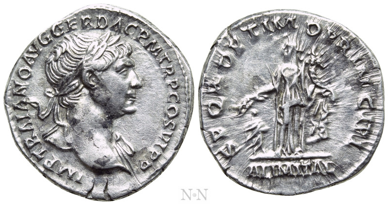 TRAJAN (98-117). Denarius. Rome. 

Obv: IMP TRAIANO AVG GER DAC P M TR P COS V...