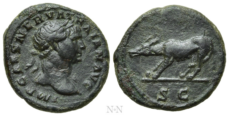 TRAJAN (98-117). Semis. Rome. 

Obv: IMP CAES NERVA TRAIAN AVG. 
Laureate bus...