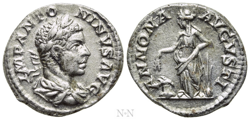 ELAGABALUS (218-222). Denarius. Rome. 

Obv: IMP ANTONINVS AVG. 
Laureate and...