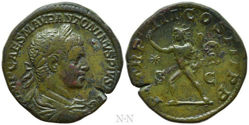 ELAGABALUS (218-222). Sestertius. Rome. 

Obv: IMP CAES M AVR ANTONINVS PIVS A...