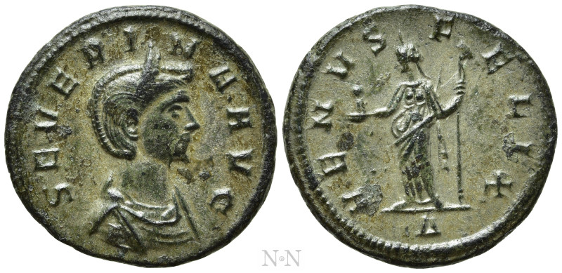 SEVERINA (Augusta, 270-275). Ae Denarius. Rome. 

Obv: SEVERINA AVG. 
Draped ...