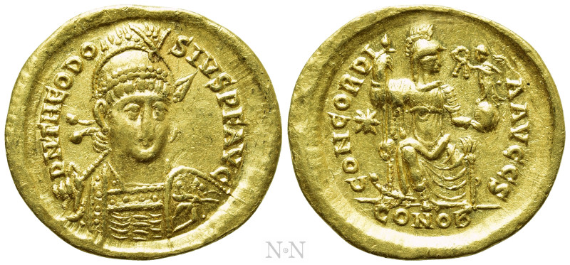 THEODOSIUS II (402-450). GOLD Solidus. Constantinople. 

Obv: D N THEODOSIVS P...