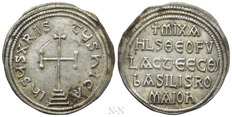 MICHAEL I RHANGABE with THEOPHYLACTUS (811-813). Miliaresion. Constantinople. 
...