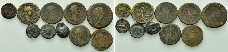 10 Greek, Celtic and Roman Coins; Domitian etc. 

Obv: .
Rev: .

. 

Cond...