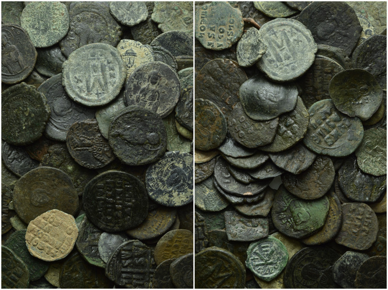 Circa 100 Byzantine Coins. 

Obv: .
Rev: .

. 

Condition: See picture.
...