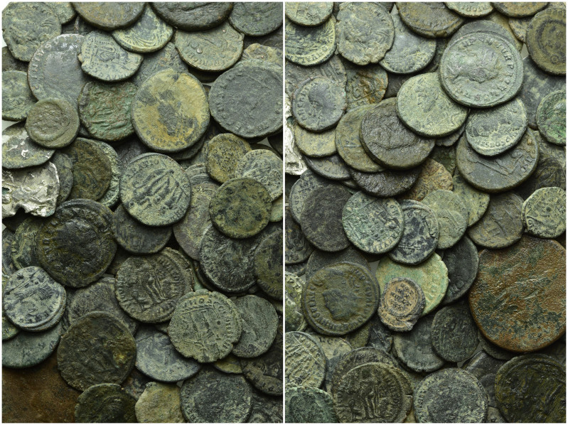 Circa 100 Roman Coins. 

Obv: .
Rev: .

. 

Condition: See picture.

We...